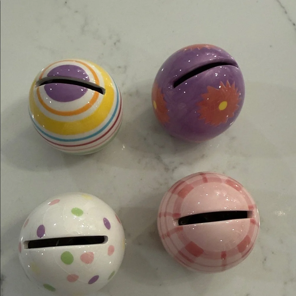 Colorful Ceramic Egg place card holder